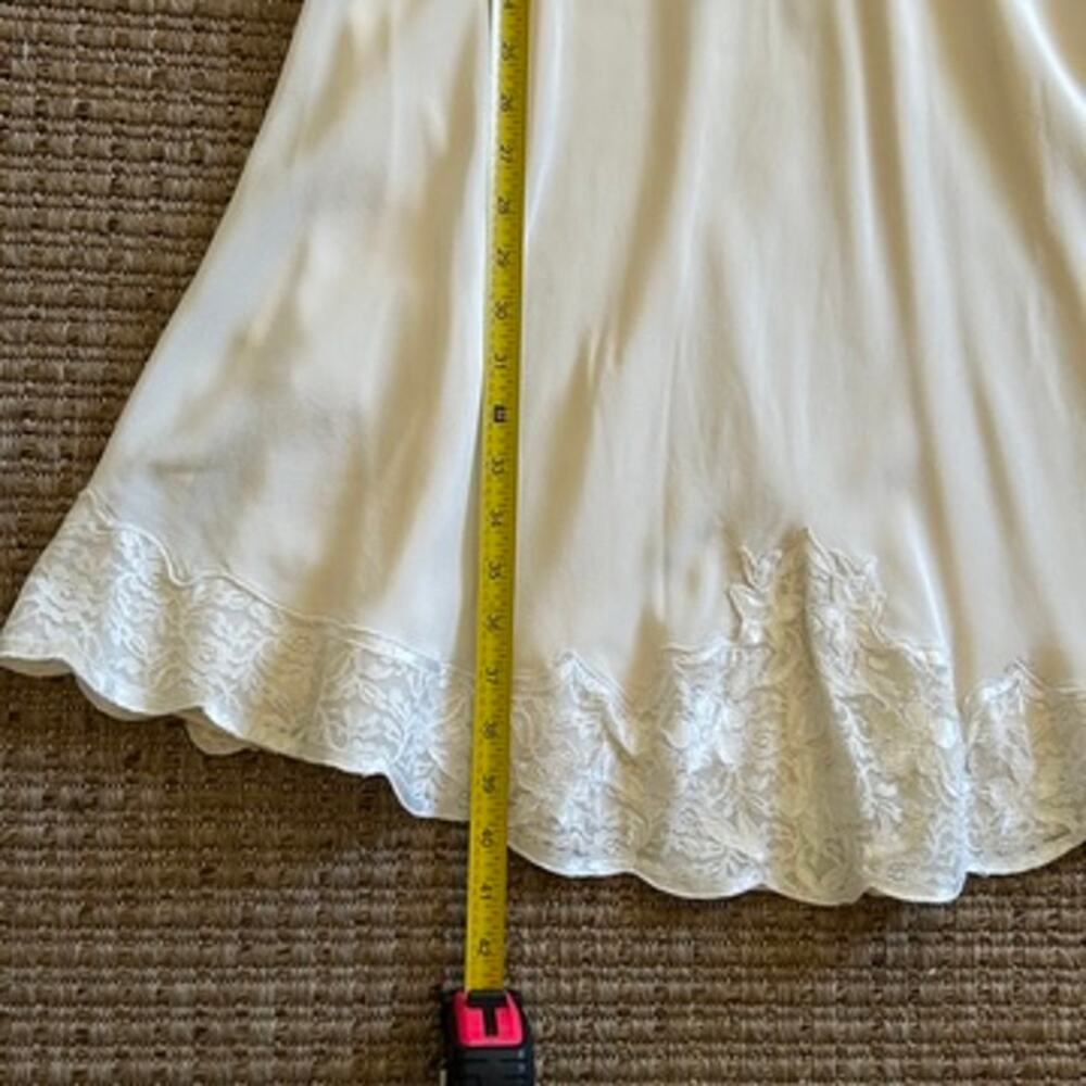 Vintage 1950s Silk Slip Dress Double Layer, Lace Hem - Picture 8 of 11